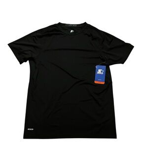 Starter Dri-Star XL Black Performance Short Sleeve Fitted Gym Workout Shirt NWT